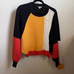 Color block oversized fit sweater